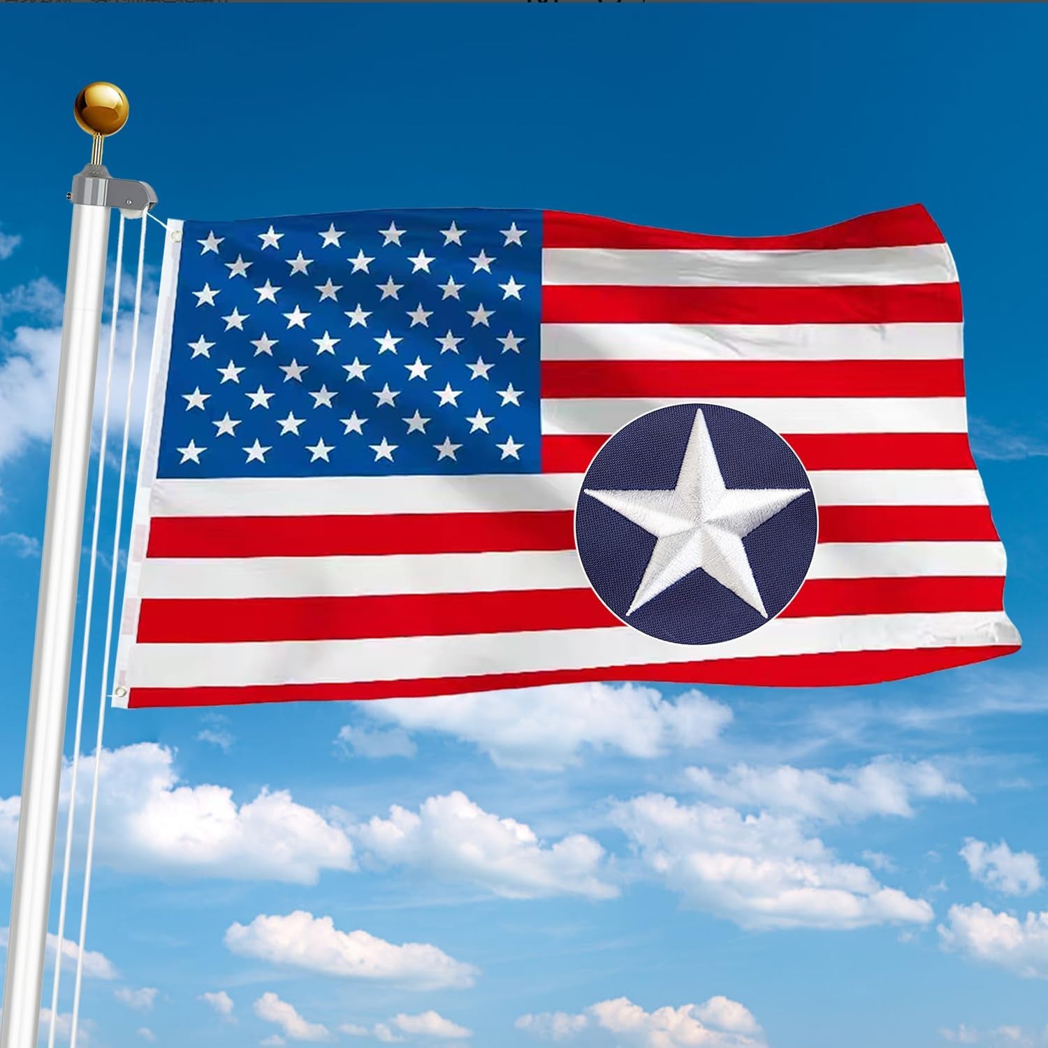 Outdoor use Heavy Duty American Flag | 100% U.S. MADE!!! (3ft x 5ft) MASSIVE